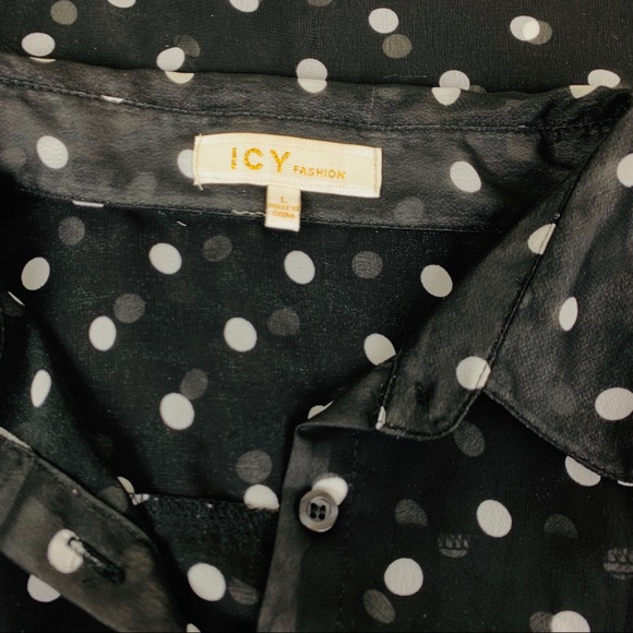 Icy Fashion- Polka Dots.Black/White. Size Large. - Picture 6 of 6